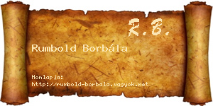 Rumbold Borbála névjegykártya